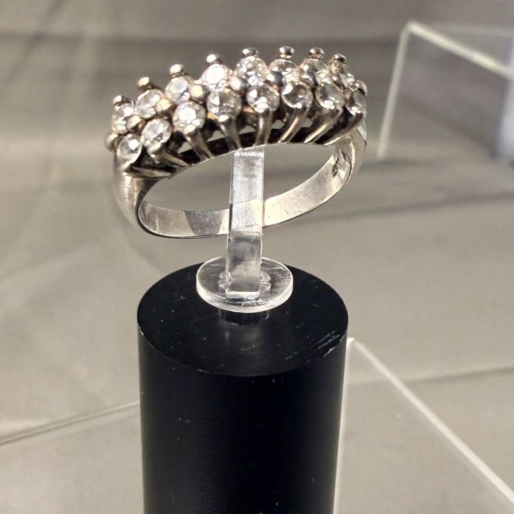 Vintage Double Row Multi Stone Cocktail Band Ring size 6